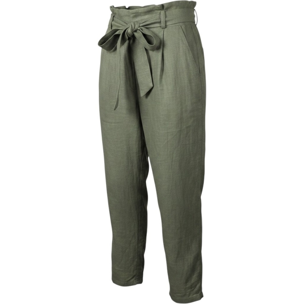 On 34th‎ Womens Olive Green Linen Blend Paperbag Waist Tapered Pants Size 12